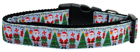 Aqua Santa Nylon Dog Collar XS